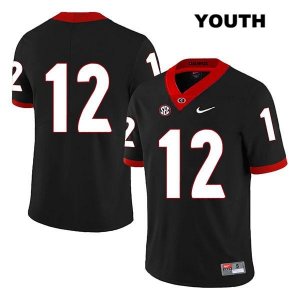 Youth Georgia Bulldogs NCAA #12 Tommy Bush Nike Stitched Black Legend Authentic No Name College Football Jersey NQZ3154JX